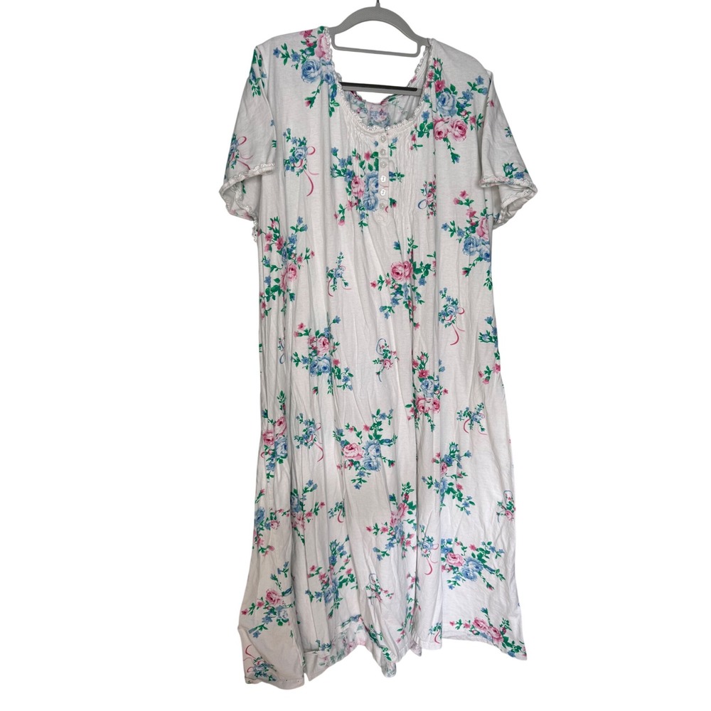 Only Necessities floral‎ nightgown muumuu long maxi slepwear comfort